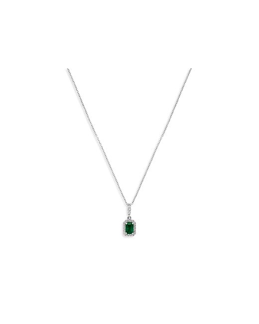 Bloomingdale's Emerald and Diamond Pendant Necklace 14K White Gold 16 100 Exclusive