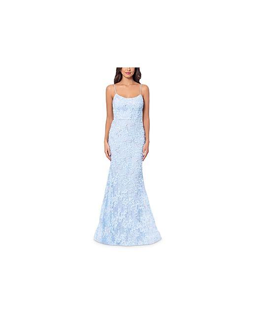 Aqua Embroidered Lace Gown 100 Exclusive