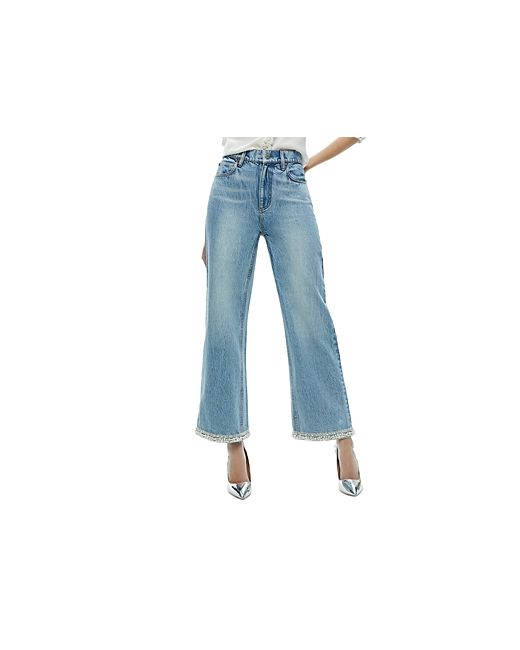 Alice + Olivia Ora High Rise Embellished Jeans
