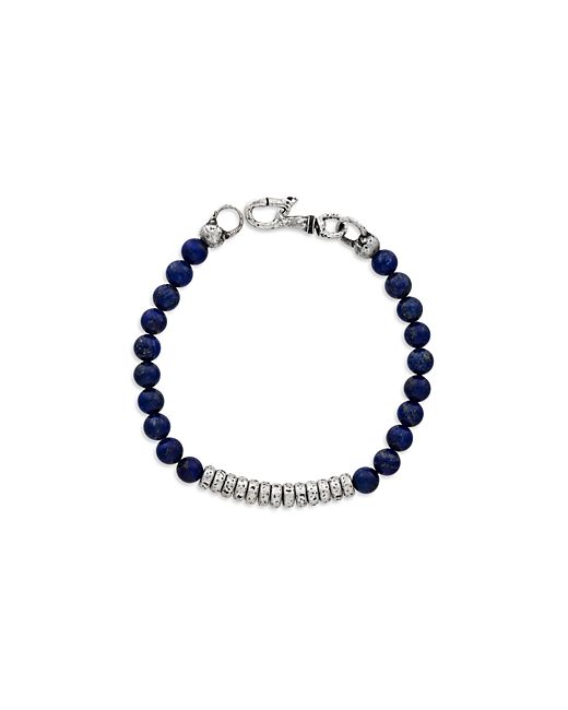 John Varvatos Sterling Simit Lapis Lazuli Beaded Bracelet