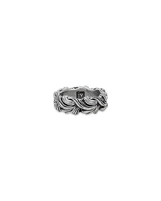 John Varvatos Sterling Gothic Textured Wide Band Ring