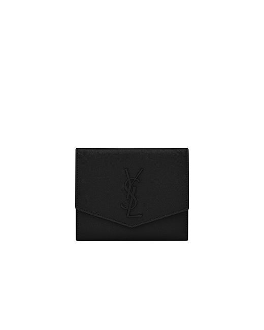 Saint Laurent Uptown Compact Wallet Grain De Poudre Embossed Leather