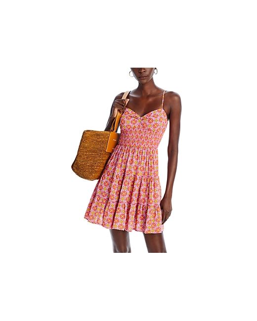 Aqua Printed Tiered Sleeveless Mini Dress 100 Exclusive