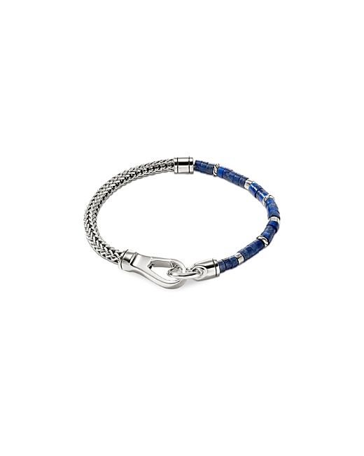 John Hardy Sterling Heishi Lapis Lazuli Beaded Flex Bracelet