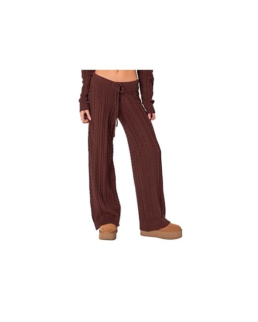 Edikted Jelena Relaxed Cable Knit Pants
