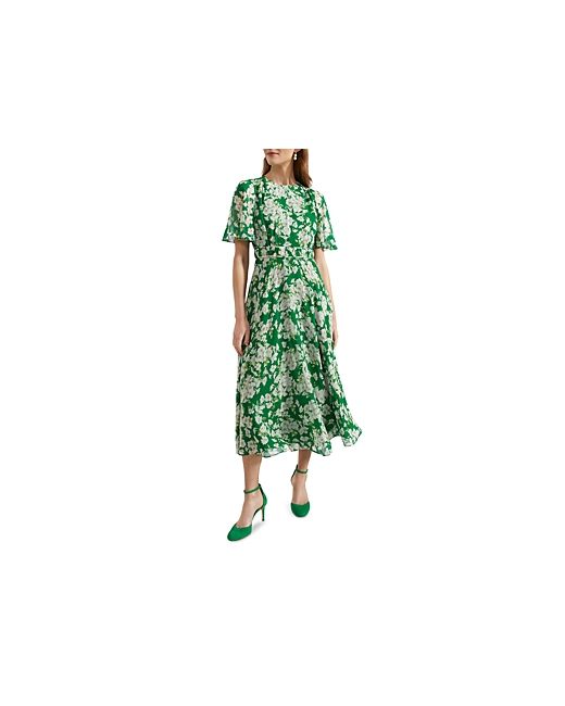 Hobbs Bronwyn Floral Print Silk Midi Dress