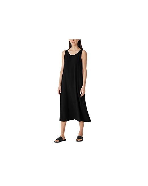 Eileen Fisher Silk Scoop Neck Tank Midi Dress