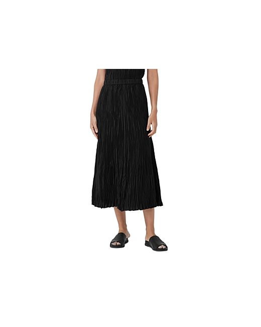 Eileen Fisher Crinkle Silk Midi Skirt