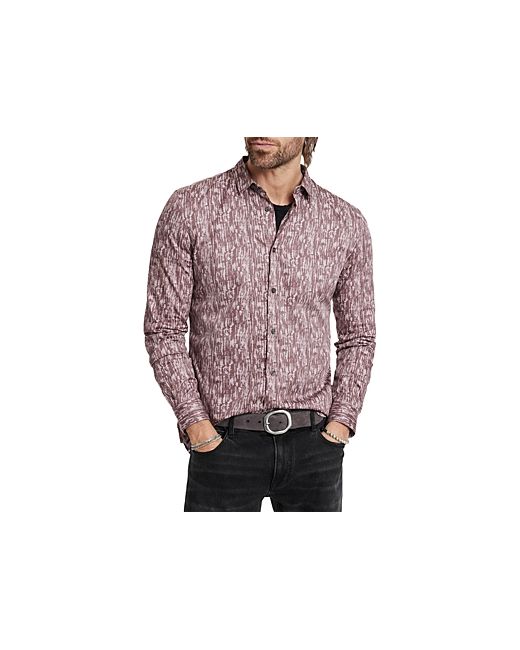 John Varvatos Ross Slim Fit Printed Long Sleeve Button Front Shirt