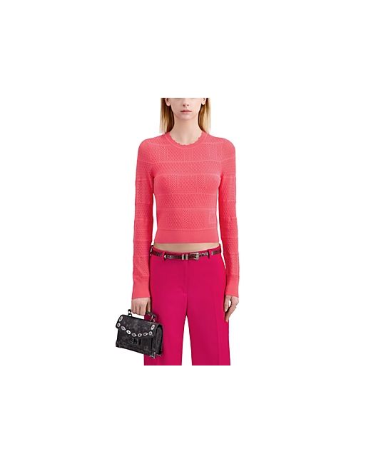 The Kooples Scalloped Neck Long Sleeve Top