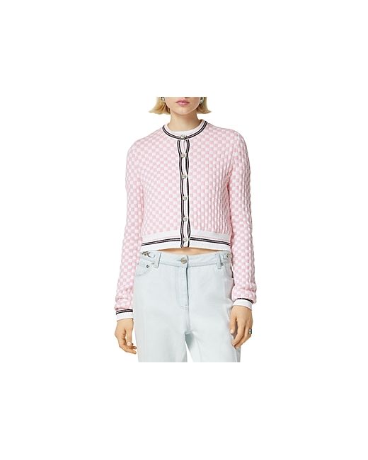 Versace Jacquard Check Cardigan Sweater