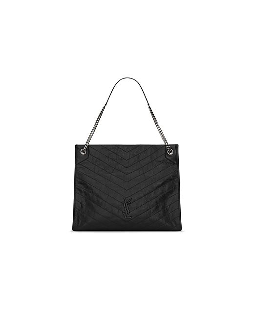 Saint Laurent Niki Medium Shopping Bag Crinkled Vintage Leather