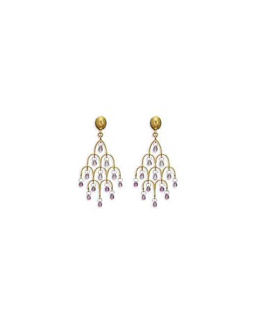 Gurhan 22K Pink Sapphire Briolette Chandelier Earrings