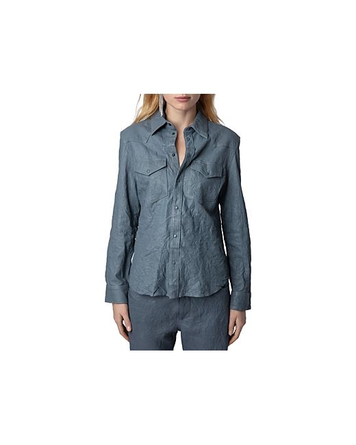 Zadig & Voltaire Thelma Cuir Froisse Shirt