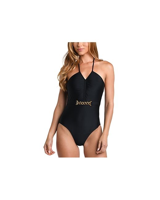L'agence Leila Solid Halter Neck One Piece Swimsuit