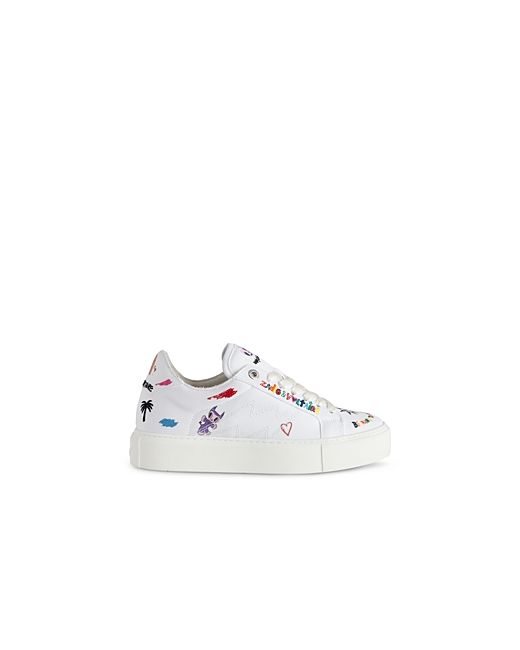 Zadig & Voltaire La Flash Embellished Lace Up Low Top Sneakers