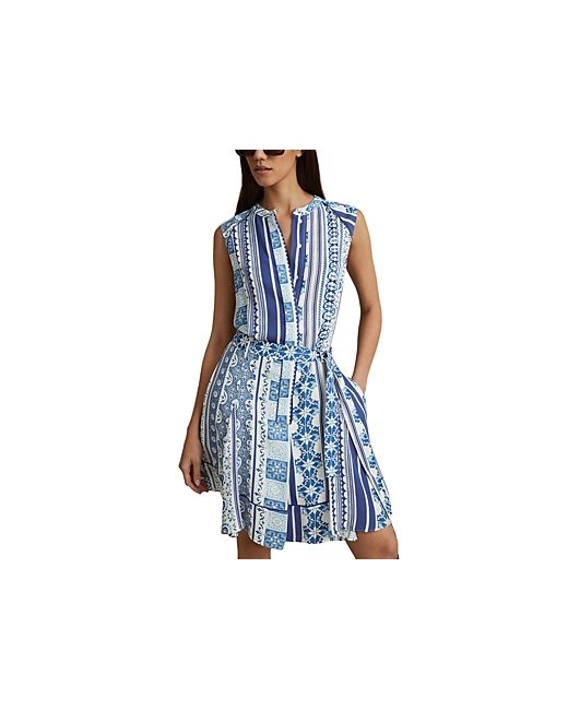 Reiss Florence Sleeveless Tile Print Dress