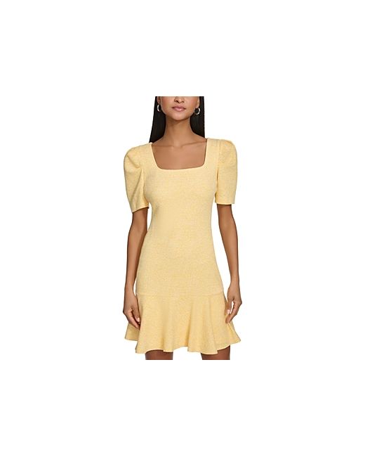 Karl Lagerfeld Square Neck Puffed Shoulder Dress