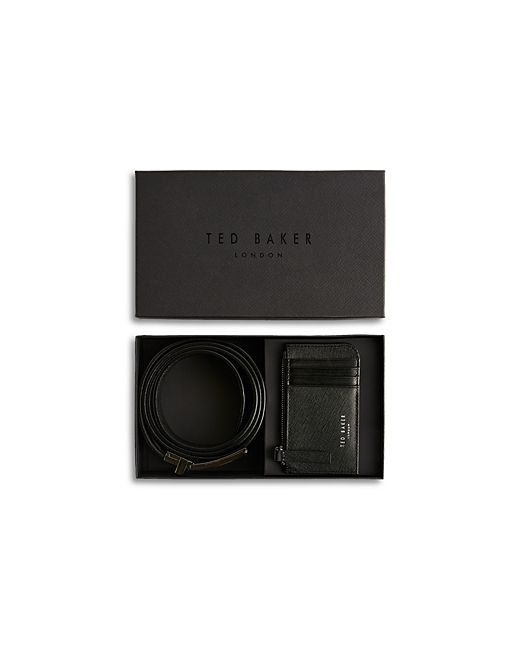 Ted Baker Saffiano Leather Belt and Cardholder Set