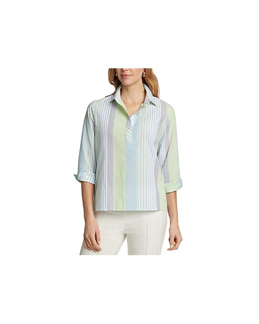 Foxcroft Therese Striped Back Button Shirt