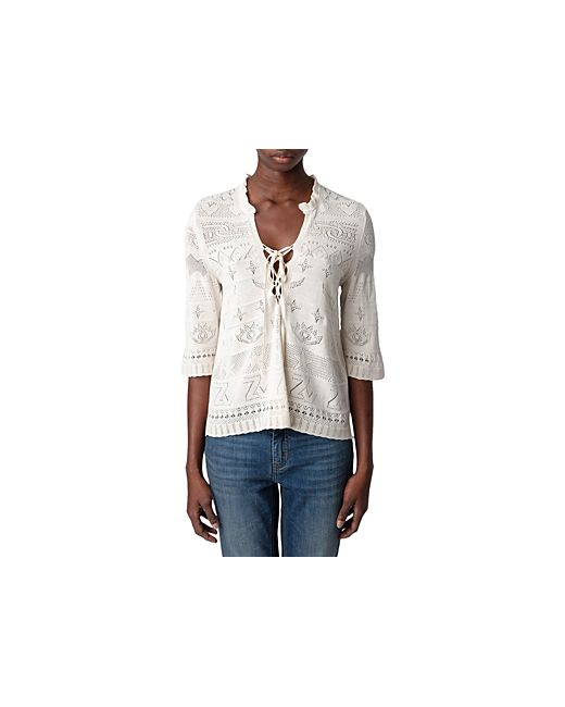 Zadig & Voltaire Taho Co Dentelle Cotton Lace Sweater
