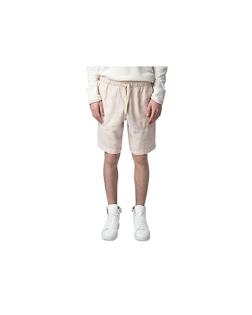 Zadig & Voltaire Pixels Linen Regular Fit Drawstring Shorts