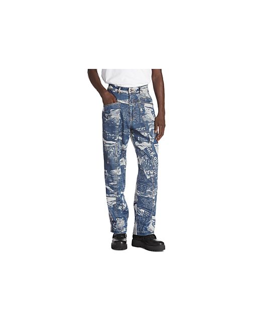 Versace Jeans Couture Magazine Print Straight Fit Jeans