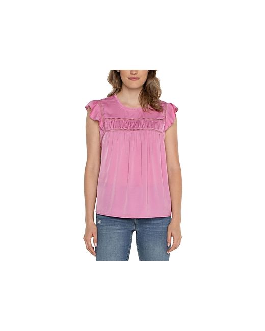 Liverpool Los Angeles Flutter Sleeve Woven Top