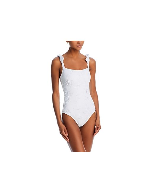 Tommy Bahama Eyelet Hideaway Square Neck One Piece Swimsuit