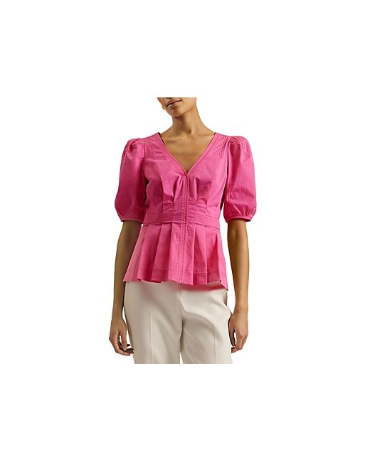 Ted Baker Stitch Detail Puff Sleeve Top