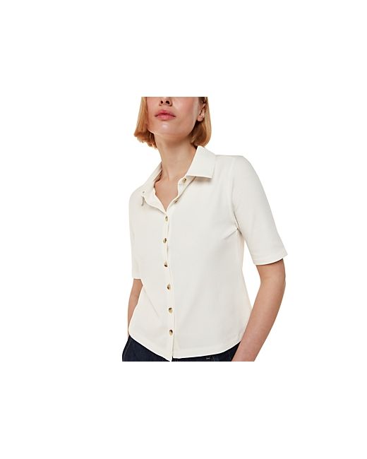 Whistles Grace Ribbed Polo Top