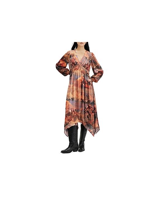 AllSaints Estelle Colca Asymmetric Maxi Dress