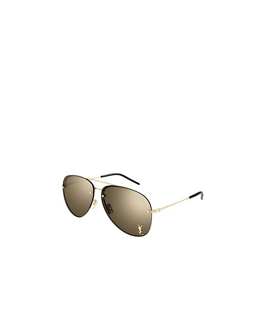 Saint Laurent Classic 11 M Brow Bar Aviator Sunglasses 59mm