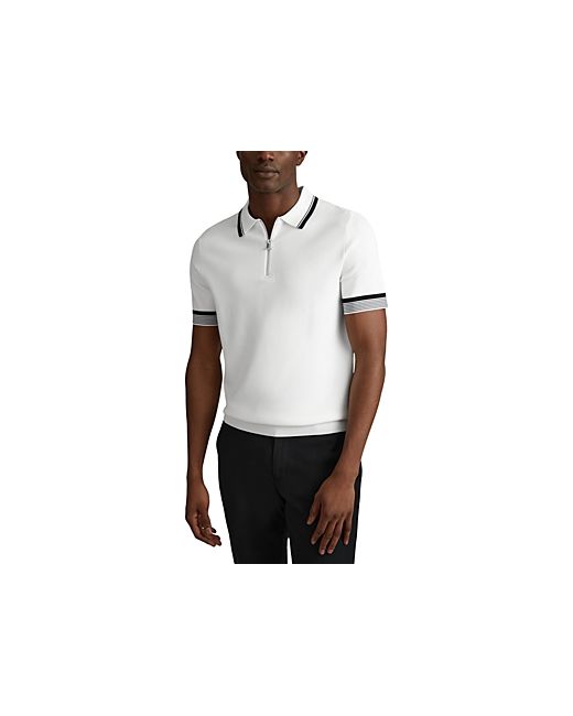 Reiss Chelsea Tipped Slim Fit Half Zip Polo Shirt
