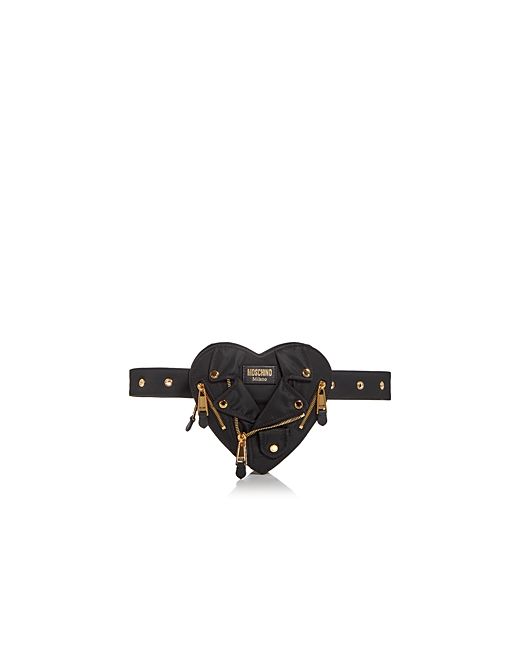 Moschino Moto Jacket Heart Satin Belt Bag