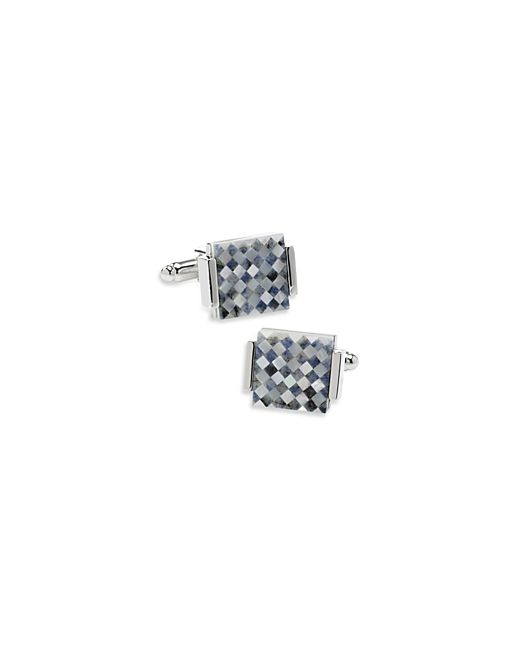 Cufflinks Inc Floating Mother Of Pearl Checkered Square Cufflinks