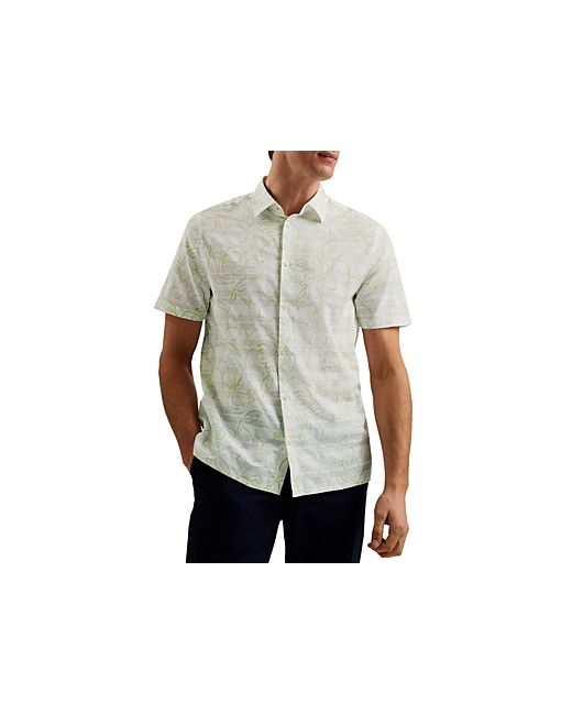 Ted Baker Printed Short Sleeve Button Front Shirt