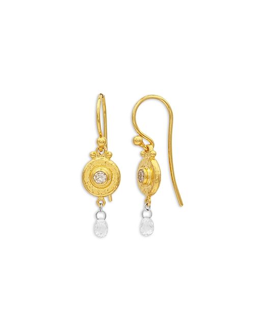 Gurhan Droplet Double Earrings 24K/18K Yellow with Diamonds