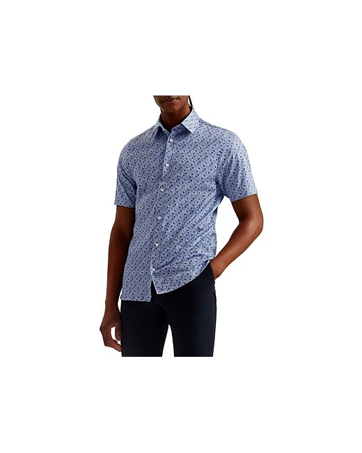 Ted Baker Printed Button Front Short Sleeve Shirt