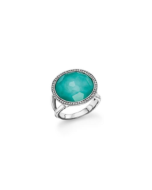 Ippolita Sterling Stella Lollipop Ring in Turquoise Doublet with Diamonds