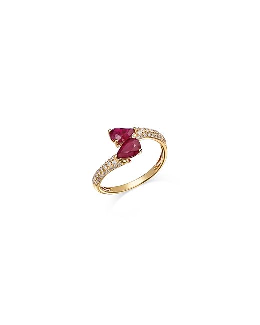 Bloomingdale's Ruby Diamond Bypass Ring 14K Yellow Gold