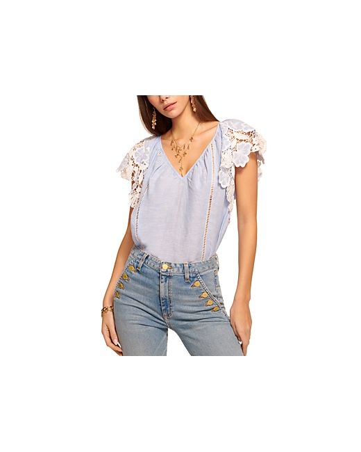 Ramy Brook Hillary Embroidered Linen Top