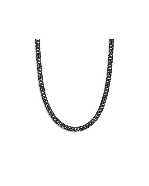 David Yurman Titanium Chain Diamond Curb Link Necklace 22