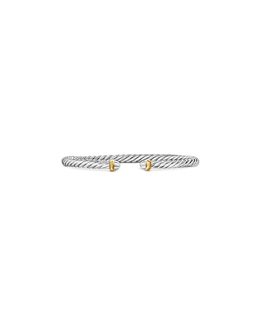 David Yurman 14K Yellow Gold Sterling Cable Cuff Bracelet