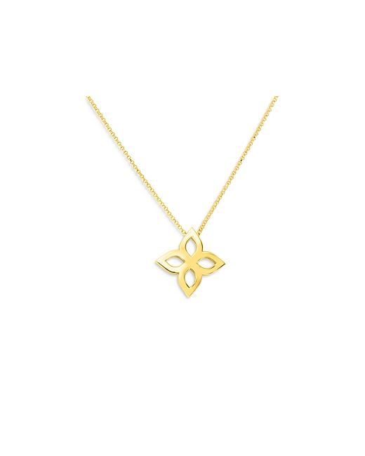 Roberto Coin 18K Yellow Flower Pendant Necklace 16-18