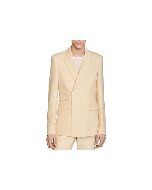 Sandro Croise Double Breasted Suit Jacket