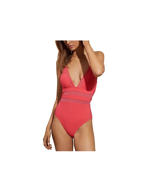 Reiss Hope Mesh Inset One Piece Swimsuit