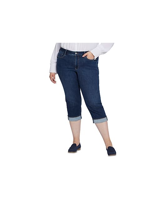 NYDJ Plus Marilyn High Rise Cropped Straight Leg Cuffed Jeans Rockie