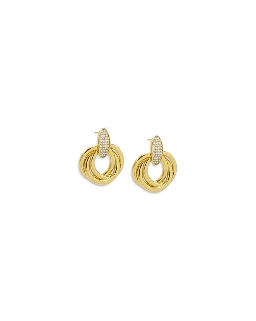By Adina Eden Pave Dangling Twisted Knot Stud Earrings