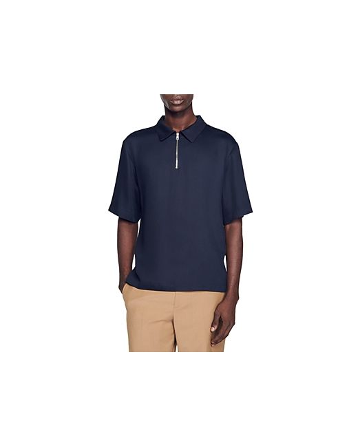 Sandro Oversized Quarter Zip Polo Shirt